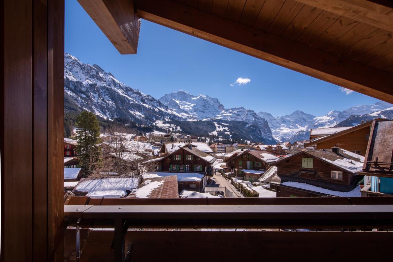 Chalet Schneehoren Penthouse Wengen Buitenkant foto
