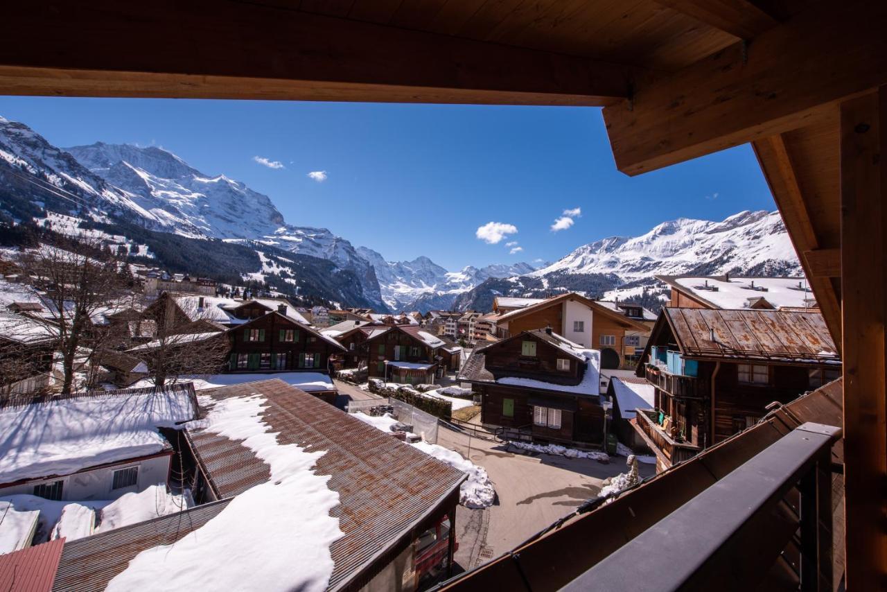 Chalet Schneehoren Penthouse Wengen Buitenkant foto