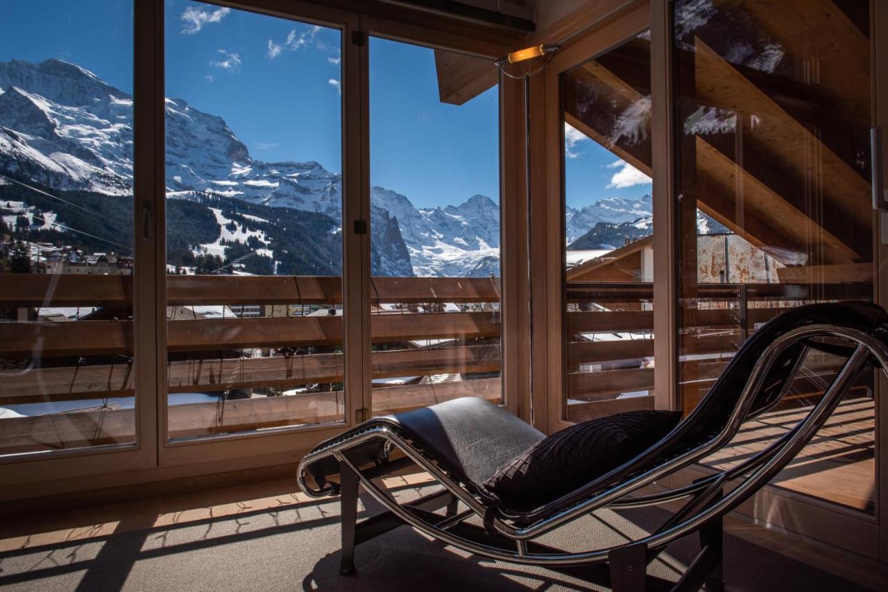 Chalet Schneehoren Penthouse Wengen Buitenkant foto