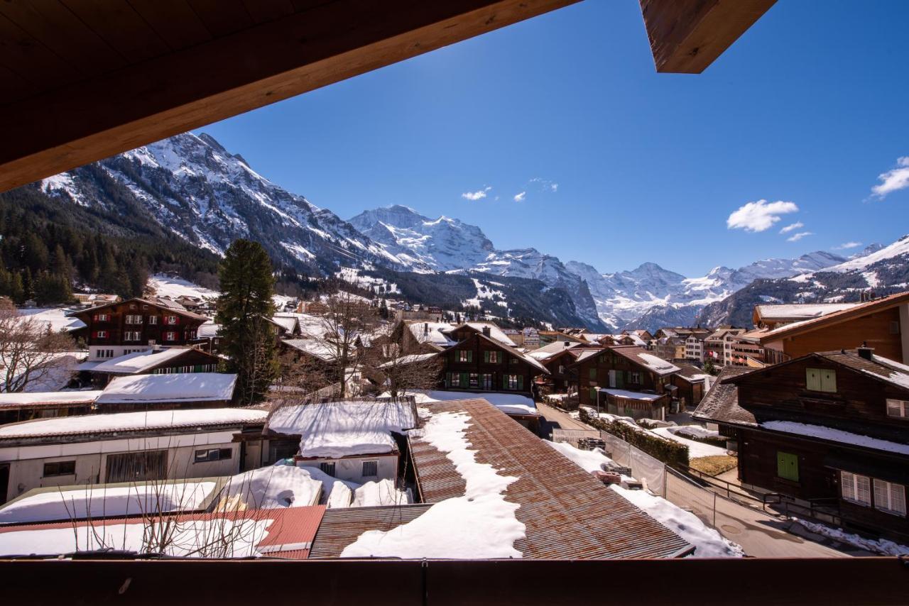 Chalet Schneehoren Penthouse Wengen Buitenkant foto